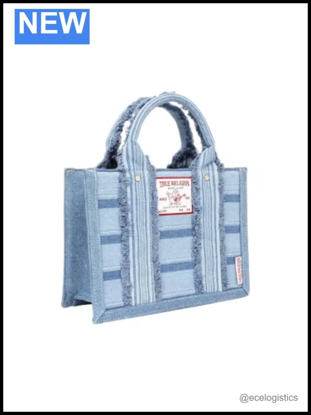 Denim Tote Bag with Removable Crossbody Strap